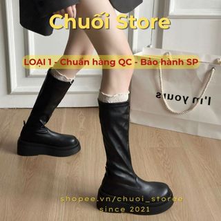 Giày boot nữ da PU tổng hợp dệt vải đế cao su thanh lịch tinh tế nhẹ nhàng cao cấp