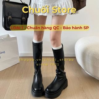 Giày boot nữ da PU tổng hợp dệt vải đế cao su thanh lịch tinh tế nhẹ nhàng cao cấp