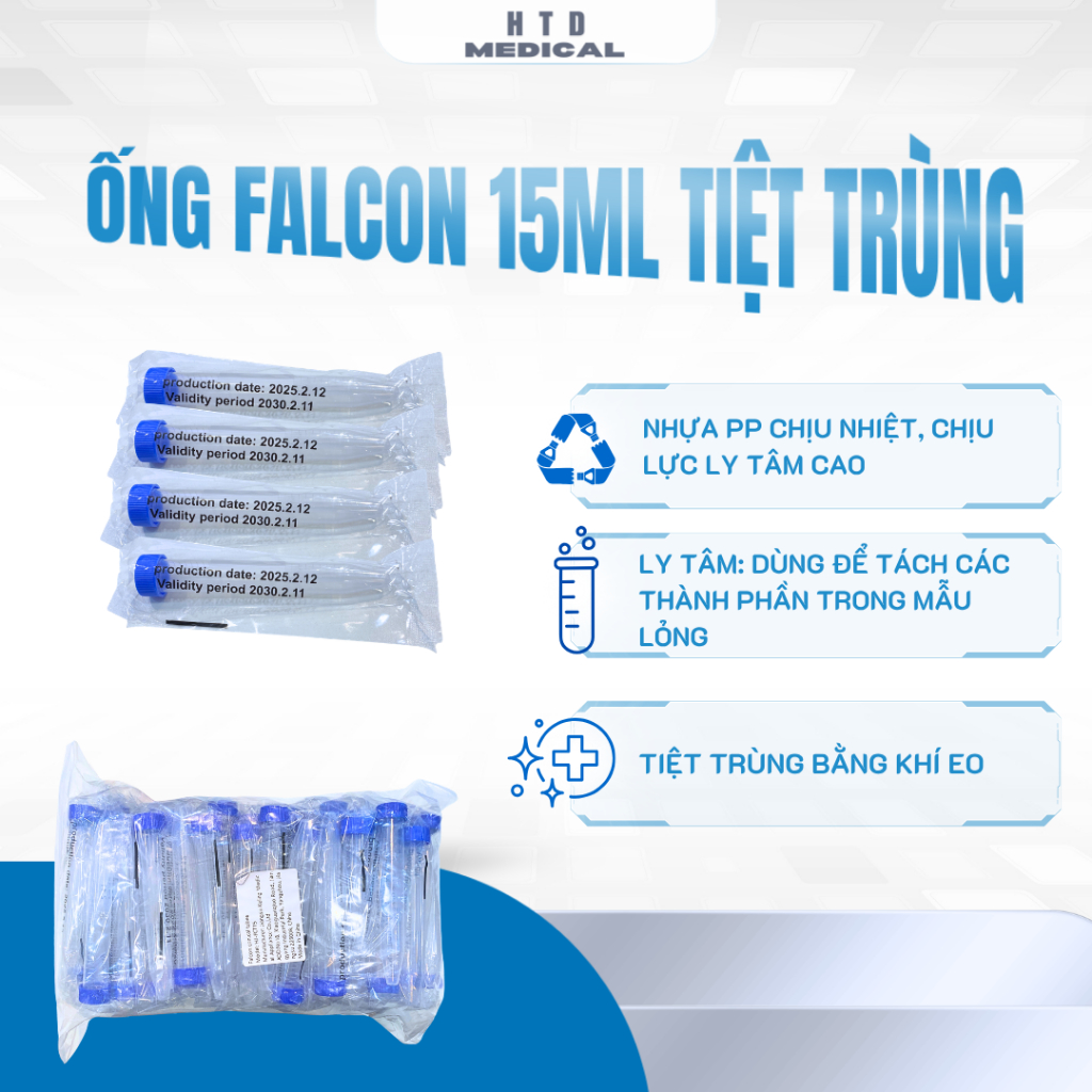 Combo 100 Ống Fancol 15ml - Ống ly tâm 15ml nắp vặn, đáy nhọn tiệt ...
