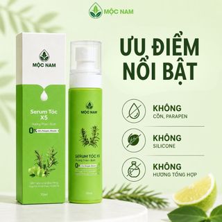 Serum mọc tóc X5 Mộc Nam - Tinh chất hương thảo bưởi nuôi dưỡng nang tóc, giảm gãy rụng chuyên sâu