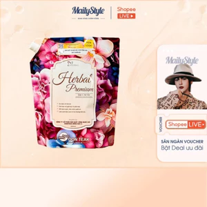 K500_ Nước giặt xả Herbal Premium công nghệ enzyme sinh học thơm bền lâu túi 3L