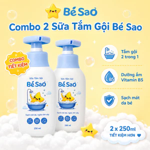 Combo 2 Sữa Tắm Gội Bé Sao Giúp Làm Sạch Da, Làm Mát, Dưỡng Ẩm Da Cho Bé, Giảm Mẩn Ngứa Rôm Sảy