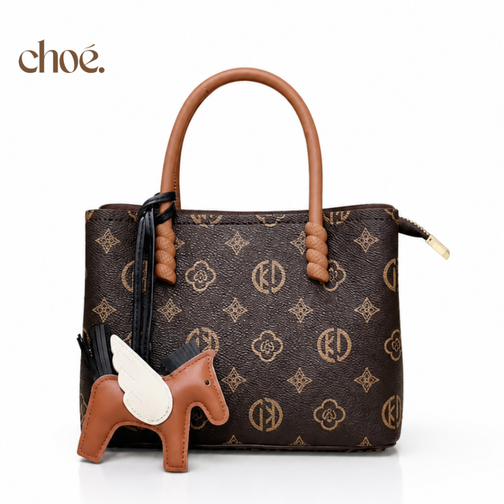 [VOUCHER 100K+TẶNG CHARM] Túi Xách Nữ Công Sở CHOÉ Da PU Cao Cấp Hai Quai Form Cứng Kèm Charm Ngựa Túi Đi Làm 1027 Kẻ