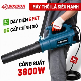 Máy Thổi Lá Bossun BS-TL3800W Chuyên Thổi Lá, Rác, Bụi 6 tốc độ 12 Cánh Kèm 2 Ống Thổi