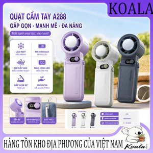 quạt cầm tay a288, công suất gió mạnh 100 cấp độ, màn hình hiển thị kỹ thuật số, có thể gập lại và di động, thời lượng p