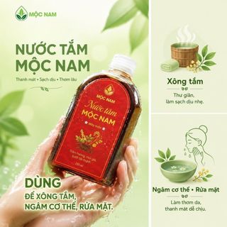 Nước tắm thảo dược mùi già Mộc Nam - Xông tắm thư giãn, tẩy uế, xả xui, sạch da & thơm lâu (250ml)