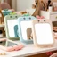 Gương Công Chúa Để Bàn Gương Soi Trang Điểm Xoay 360° Gương Makeup Dễ Thương Phong Cách Hàn Quốc