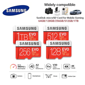 Samsung PRO PLUS EVO Micro SD thẻ nhớ 64 128 GB 256 512 1T Mini,với bộ chuyển đổi điện thoại di động