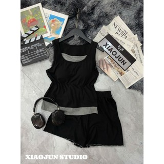 PHẠM THÙY SHOP: SET BỘ ÁO HAI DÂY PHỐI NGỰC MIX QUẦN SHORT ẢNH THẬT