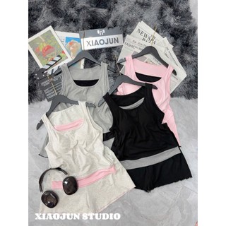 PHẠM THÙY SHOP: SET BỘ ÁO HAI DÂY PHỐI NGỰC MIX QUẦN SHORT ẢNH THẬT