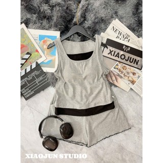 PHẠM THÙY SHOP: SET BỘ ÁO HAI DÂY PHỐI NGỰC MIX QUẦN SHORT ẢNH THẬT