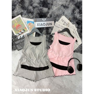 PHẠM THÙY SHOP: SET BỘ ÁO HAI DÂY PHỐI NGỰC MIX QUẦN SHORT ẢNH THẬT
