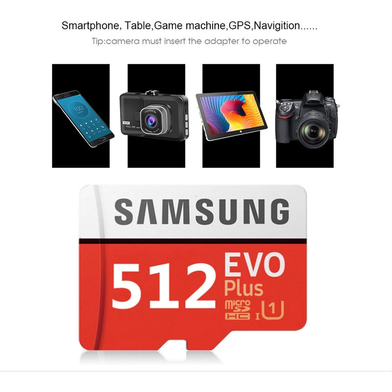 Samsung PRO PLUS EVO Micro SD thẻ nhớ 64 128 GB 256 512 1T Mini,với bộ chuyển đổi điện thoại di động
