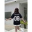 Áo thun New Era áo thun lưới Kitty đen phong cách Hàn Quốc Unisex Nam/Nữ