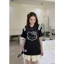 Áo thun New Era áo thun lưới Kitty đen phong cách Hàn Quốc Unisex Nam/Nữ