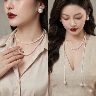 [ DAISYN ] N436 dây chuyền mang áo dài , vòng cổ , dây chuyền hạt Ngọc hạt trai 6mm dài cá tính cho nữ