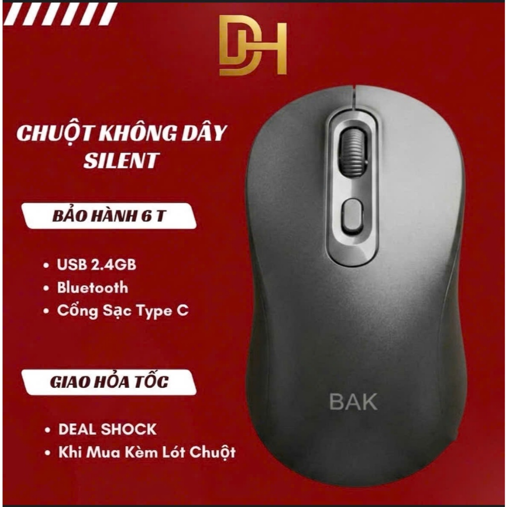 Chuột Không Dây A273 Silent Tích Hợp USB +Bluetooth  DH24
