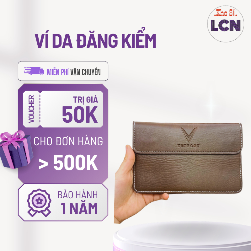 ví da đăng kiểm ô tô, ví đựng giấy tờ xe dập logo đầy đủ hãng xe