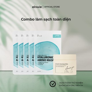 Combo Làm Sạch Toàn Diện & Cấp Ẩm Elravie Pro Cleansing Balm & 5 Amino Mask