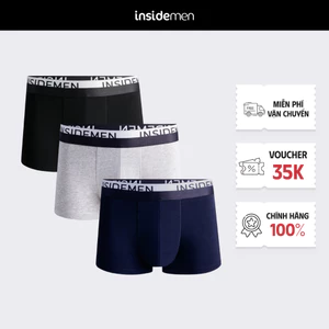 Quần lót nam boxer INSIDEMEN chất liệu cotton mềm mại thoáng mát, co giãn IBX052