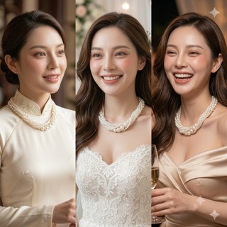 [ DAISYN ] N457 choker ,dây chuyền mang áo dài , vòng cổ mang áo dài, dây chuyền hạt Ngọc 6 sợi 6-12mm