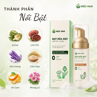 Sữa rửa mặt tạo bọt linh chi Actiso Mộc Nam - Làm sạch sâu, dịu nhẹ, duy trì độ ẩm tự nhiên (150ml)