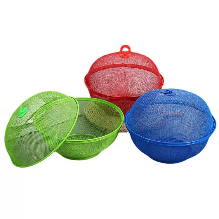 Giỏ Đựng Rau Củ Trái Cây Có Nắp Đậy - Bộ Rổ Hoa Quả Tặng Kèm Lồng Bàn Thép Phủ- Lồng Bàn Mini