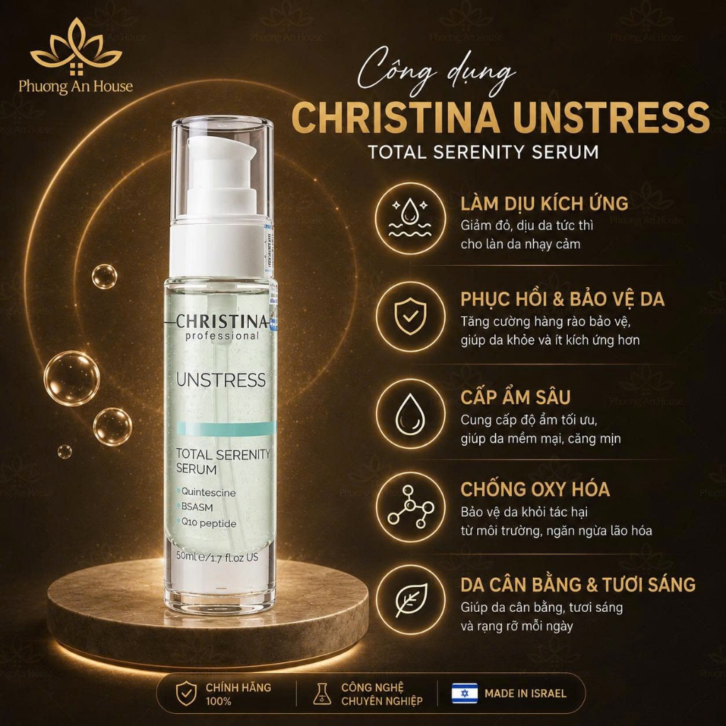 Serum Christina Unstress Total Serenity 50ml Cấp Ẩm Phục Hồi Da