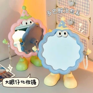 Gương Để Bàn Hoạt Hình Mắt To Siêu Cute Có Tay Chân Decor Bàn Học Gương Soi Trang Điểm HD