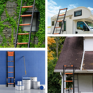 Thang nhôm rút Thẳng Thép Carbon Cao Cấp Nhập Khẩu Chống gỉ nhẹ Có thể gấp gọn Bảo hành 2 năm