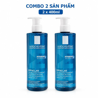 Combo 2 Sữa Rửa Mặt La Roche-Posay Effaclar Purifying Foaming Gel 400ml x2 Cho Da Dầu Mụn