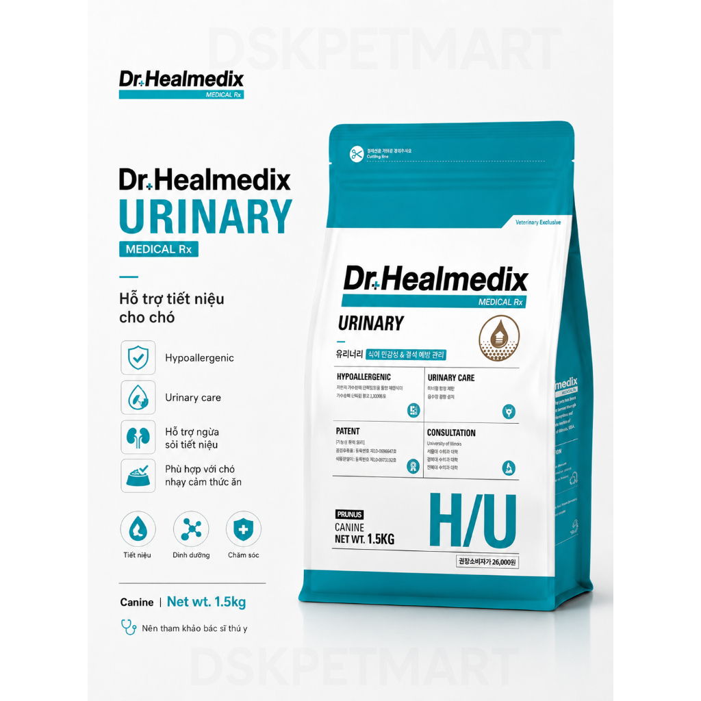 Hạt Cho Chó Dr.Healmedix Hỗ Trợ Đường Ruột - Viêm Da - Tiểu Đường - Sỏi Thận - Gan - Túi 1.5KG