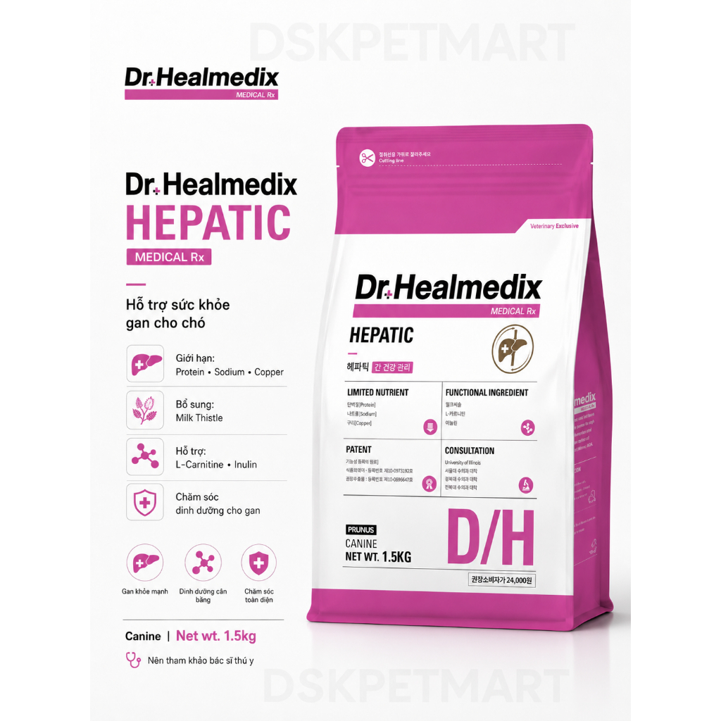 Hạt Cho Chó Dr.Healmedix Hỗ Trợ Đường Ruột - Viêm Da - Tiểu Đường - Sỏi Thận - Gan - Túi 1.5KG