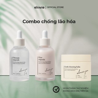 Bộ 3 Chống Lão Hóa Elravie Pro Genltel Cleansing Balm & Utimate Ampoule & Glow Ampoule
