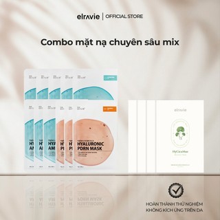 Combo Mặt Nạ Chuyên Sâu Elravie: 3 Amino & 3 PDRN & 4 Recovery, Tặng 5 Amino