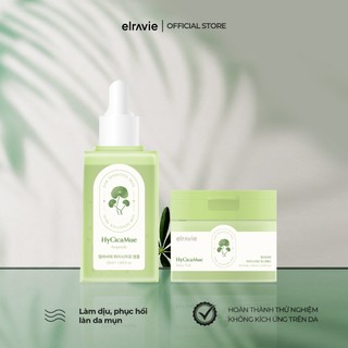 Bộ Đôi Elravie HycicaMue Làm Dịu, Phục Hồi Làn Da Mụn (Toner Pad & HyCicaMue Ampoule)