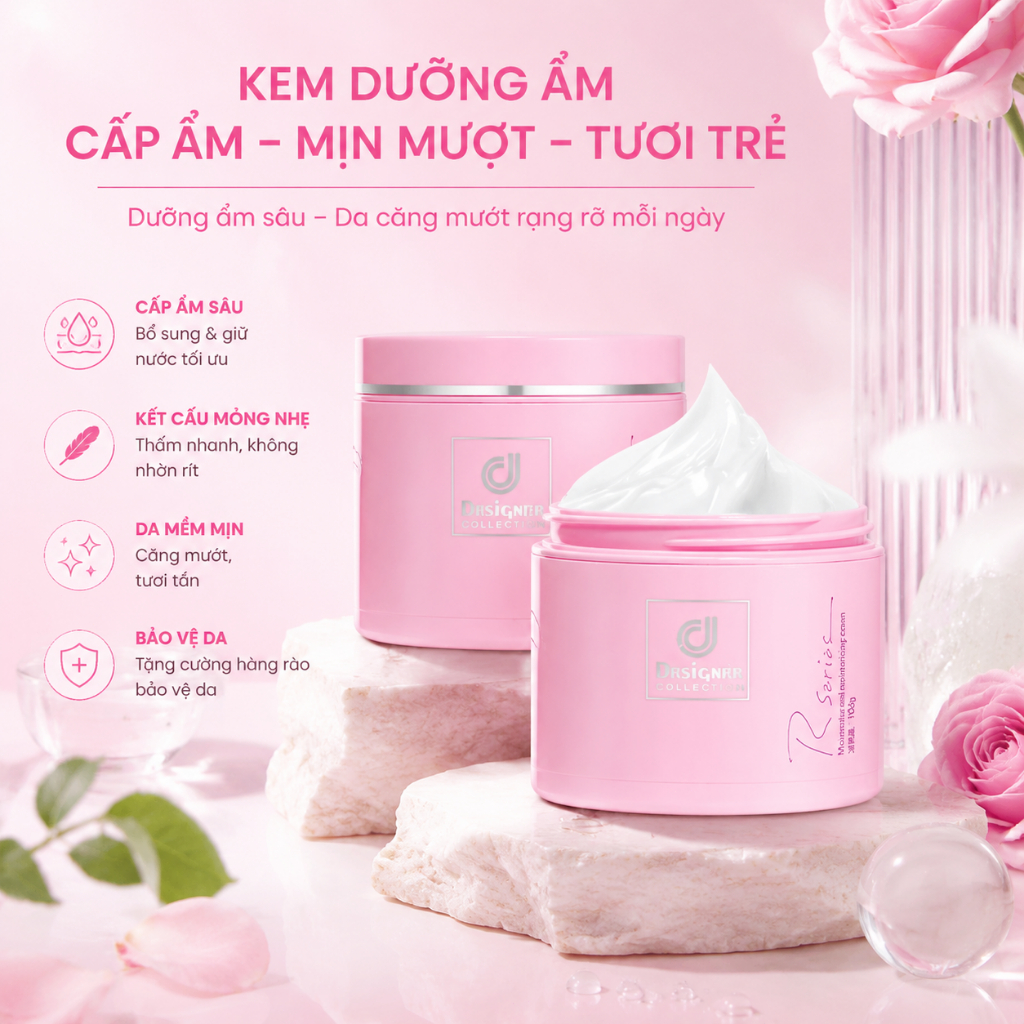 Kem dưỡng ẩm RSARIAS – Da Mềm Mượt Khóa Ẩm Lâu Dài Không Bết Dính Dành , dưỡng ẩm suốt 24H