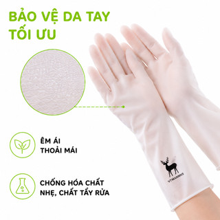 Găng Tay Cao Su Con Hươu Siêu Bền Dai Chống Ăn Mòn GD46 - Găng Tay Nhà Bếp Cao Su Con Hươu Siêu Dai