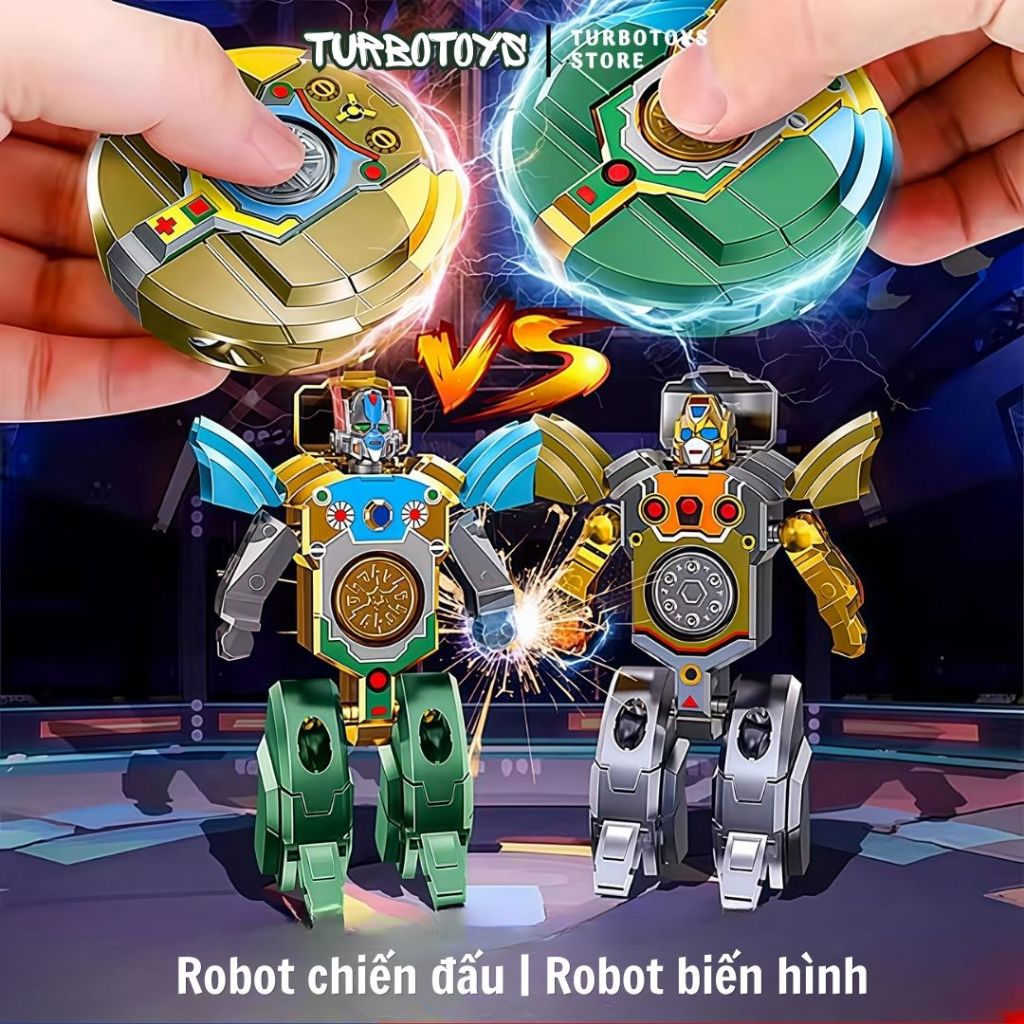 Đồ chơi fidget spinner robot con quay biến hình giảm căng thẳng nhựa abs an toàn cho trẻ em và người lớn, Turbotoys