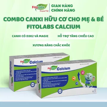 [COMBO]Canxi Hữu Cơ Cho Bé Calcium FITOLABS Giúp Xương Răng Chắc Khoẻ, Phát Triển Chiều Cao Cho Bé Từ 1 Tuổi Hộp 20 Ống