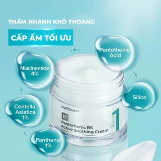 Kem Dưỡng Numbuzin No.1 Pantothenic B5 Active Soothing Cream Làm Dịu Da 80ml