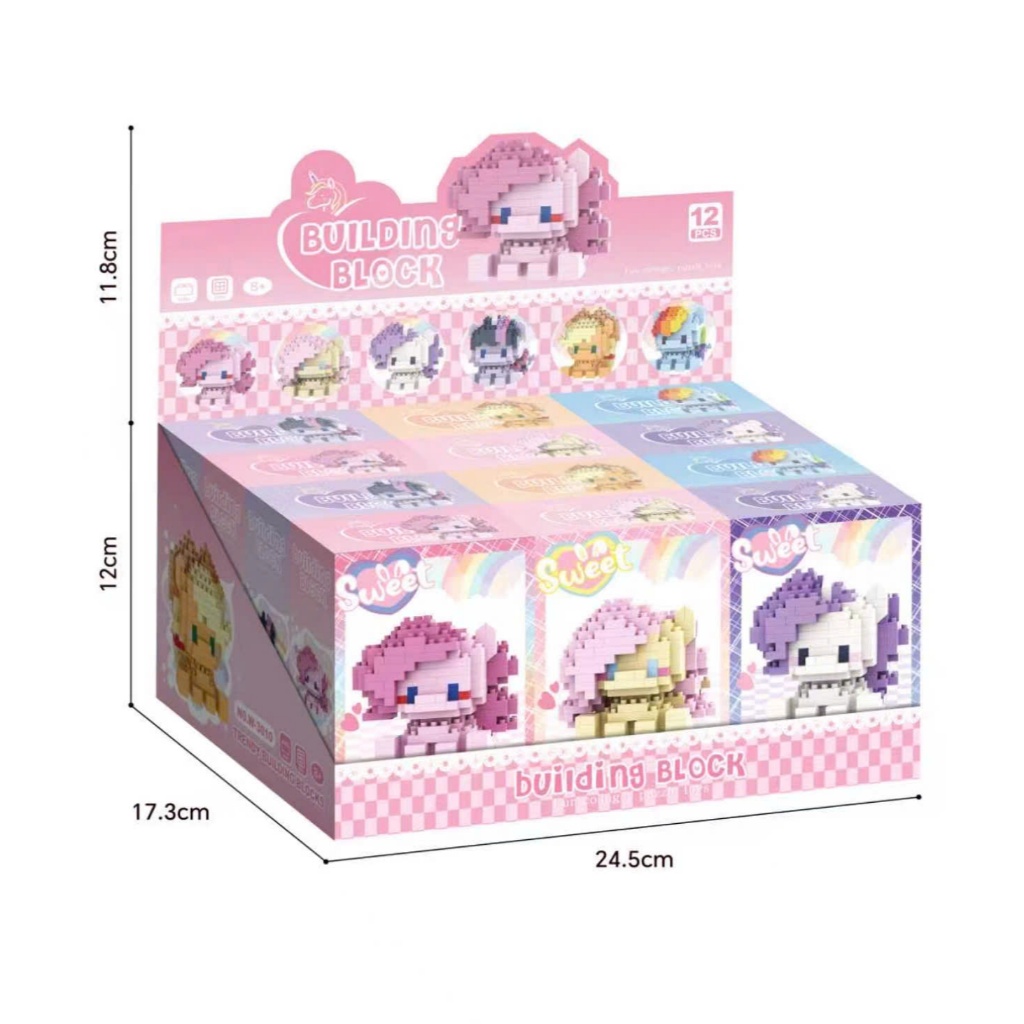 Bộ Xếp Hình Mini Ngựa Pony Đồ Chơi Lắp Ráp Nano 3D Nhựa ABS Mô Hình Để Bàn Quà Tặng 6 Mẫu Dễ Thương