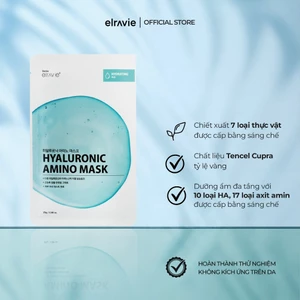Mặt Nạ Dưỡng Ẩm, Làm Dịu Elravie Hyaluronic Amino Mask Dược Mỹ Phẩm Cao Cấp Hàn Quốc 01 Miếng 25g