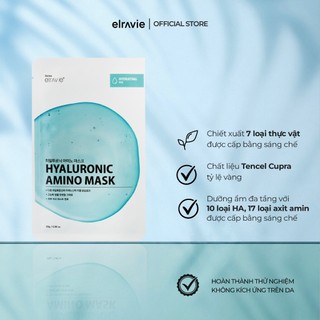 Mặt Nạ Dưỡng Ẩm, Làm Dịu Elravie Hyaluronic Amino Mask Dược Mỹ Phẩm Cao Cấp Hàn Quốc 01 Miếng 25g