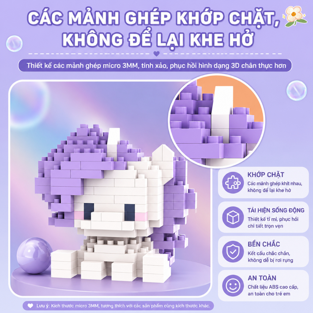 Bộ Xếp Hình Mini Ngựa Pony Đồ Chơi Lắp Ráp Nano 3D Nhựa ABS Mô Hình Để Bàn Quà Tặng 6 Mẫu Dễ Thương
