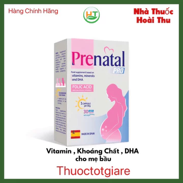 Prenatal Pro - Vitamin tổng hợp cho mẹ bầu, bổ sung các loại vitamin, khoáng chất và DHA cho mẹ bầu (Tây Ban Nha)