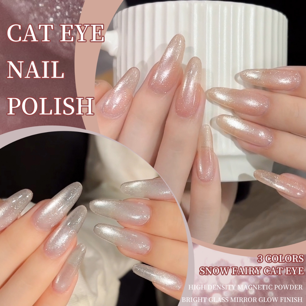 XEIJAYI 10ml - Sơn móng tay dạng gel hiệu ứng mắt mèo màu nude, độ bóng lâu trôi, thích hợp sử dụng hàng ngày.