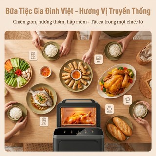TIXX Nồi chiên không dầu công suất 1350W 16L làm nóng nhanh 12 chế độ nấu điều chỉnh được  Air Fryer