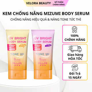 Kem chống nắng body MizuMi UV Bright Body Serum Tone Up SPF50+ PA++++ 120g nâng tông dưỡng ẩm