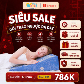 [BEST SELLER] Gối Chống Trào Ngược Dạ Dày Yorokobi Bo Tròn Đỉnh 18cm- Dành Cho Người Trào Ngược Nặng, Nâng Đỡ Cổ Vai Gáy